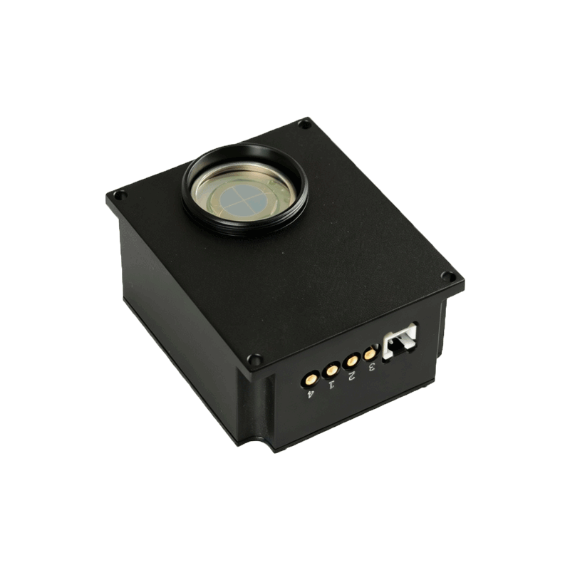 4-Quadrant Photodetector QPD100, suitable for laser APT tracking systems, lidar, maritime optical communications, laser guidance, beam stabilization systems, sun tracking, and optical alignment of acousto-optic modulators, among others
