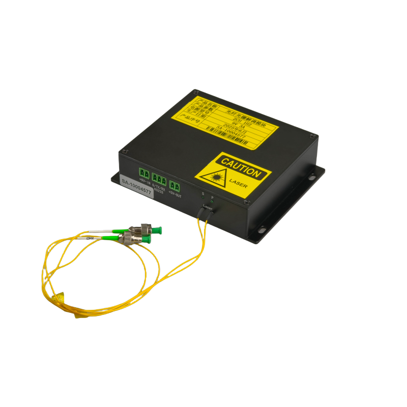 GY-FBG series fiber grating demodulator module can be matched with various fiber grating sensors, through the detection of grating wavelength changes to achieve the purpose of monitoring temperature, strain, pressure and other physical quantities. The wavelength range is from 1525nm to 1565nm, and the wavelength, light intensity and spectral data of the grating to be measured can be reported to the host computer through the serial port RS232.